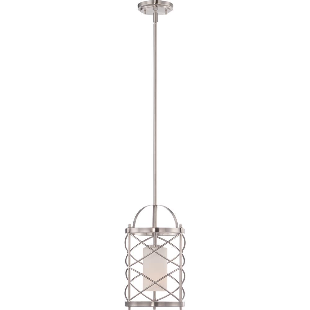 Nuvo Lighting 60/5332  Ginger - 1 Light Mini Pendant with Etched Opal Glass in Brushed Nickel Finish